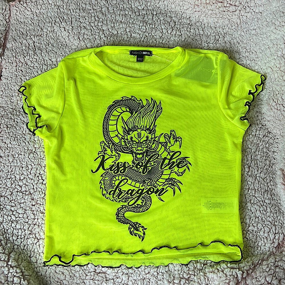 neon mesh crop top